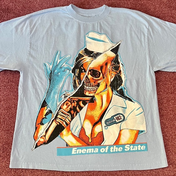 BLINK 182 ENEMA OF THE STATE THICK PREMIUM T SHIRT 2 SIDED SIZE M - Picture 1 of 8